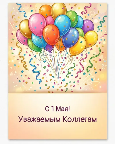 открытка для коллег — современная графика с силуэтами